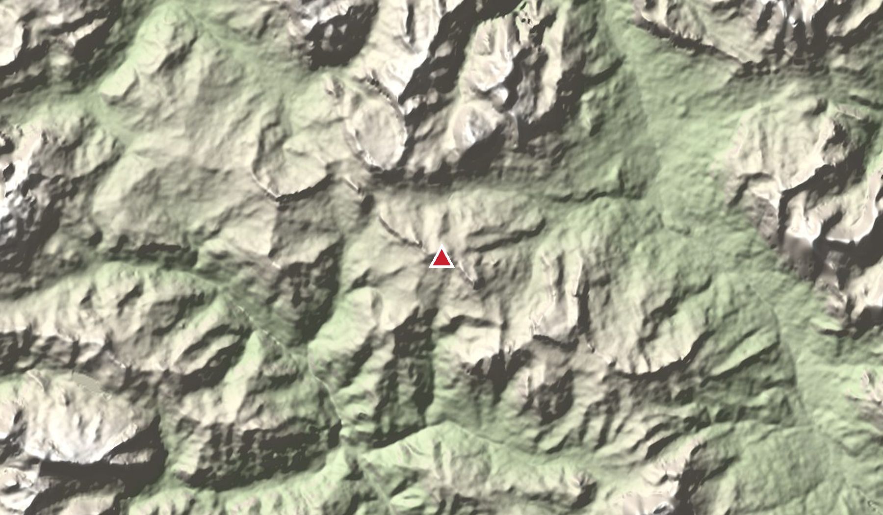 Relief map showing the location of Averau