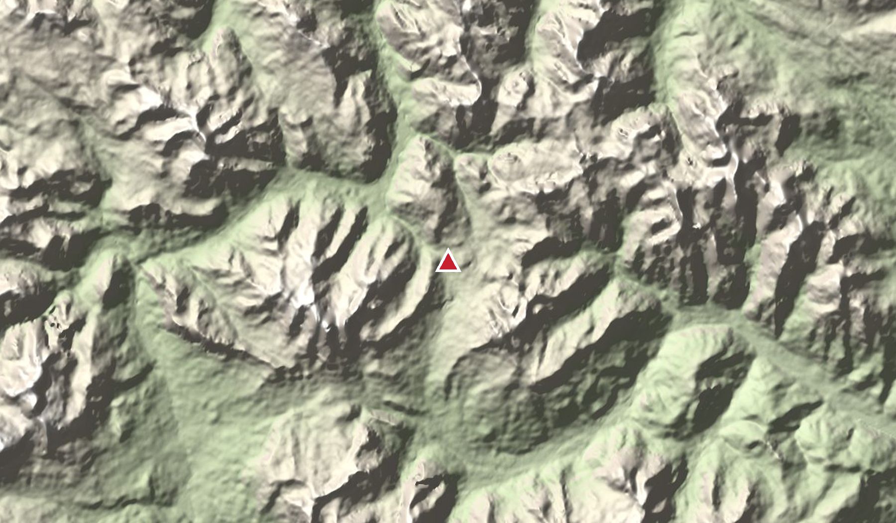 Relief map showing the location of Cadini di Misurina