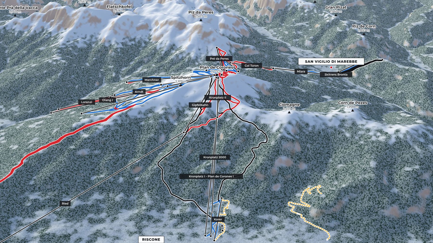 Kronplatz · Plan de Corones